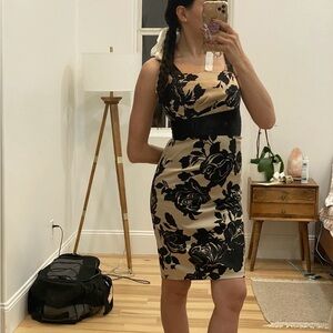 White House black market Sz 2 floral midi dress with bow detail #floraldress